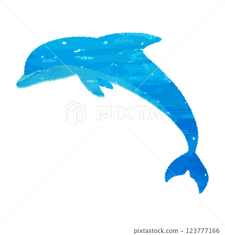 Dolphin vector illustrations - prints, stamps, collages, watercolors, hand-drawn style 123777166