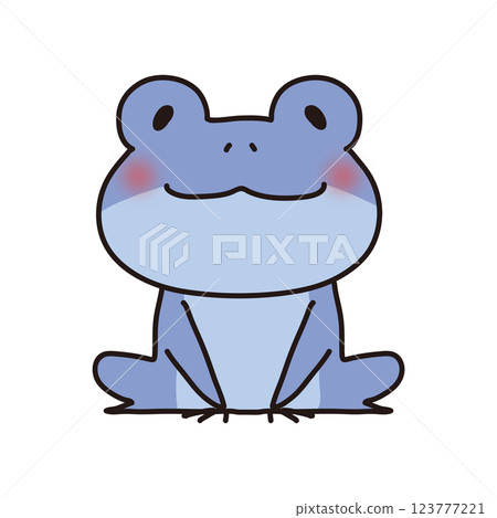 Sitting blue frog 123777221