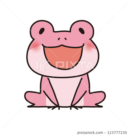 微笑的粉紅青蛙 123777230