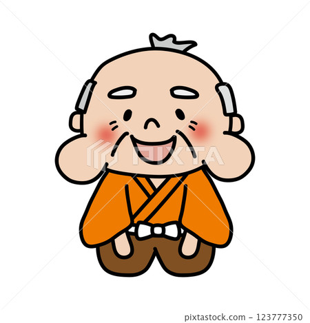 Old man with hands on knees 123777350