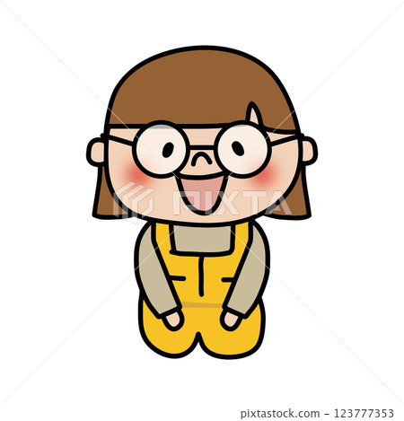 Glasses-wearing man with hands on knees 123777353