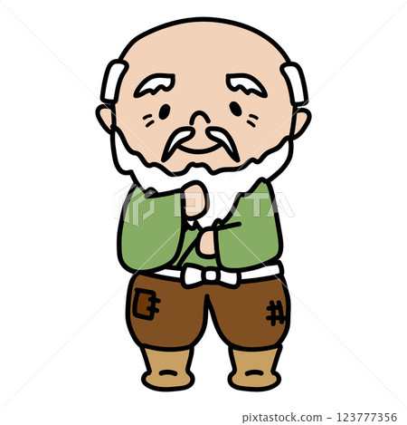 Bearded old man tapping 123777356