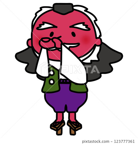 Tengu holding his hand to his nose 123777361