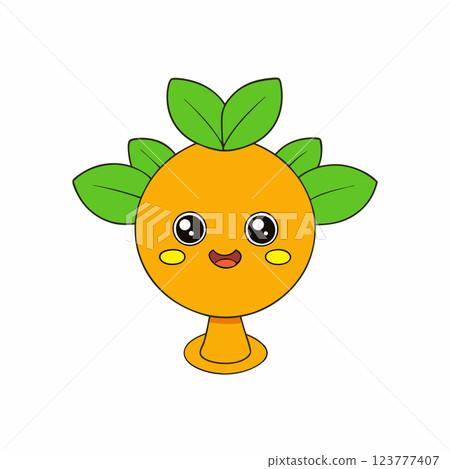 Orange Tree Icon Minimalist Citrus Illustration for Eco Friendly Branding and Organic Product Design 123777407