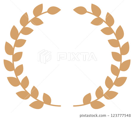月桂框架 銅月桂花環圖標 月桂框架 銅月桂花環圖標 123777548