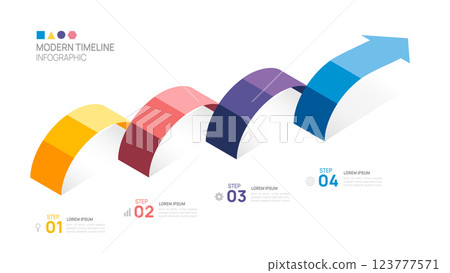 Infographics arrow symbol timeline business ladder 4 steps to success template vector. Infographics arrow symbol timeline business ladder 4 steps to success template vector. 123777571