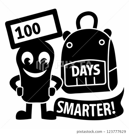 100 Days of School vector art illustration Celebration Graphic for t shirt design  123777629