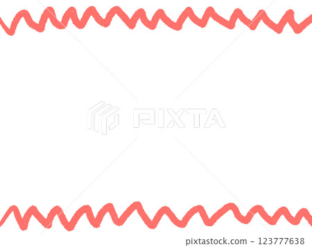 Hand drawn rough zigzag line frame 123777638
