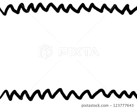 Hand drawn rough zigzag line frame Hand drawn rough zigzag line frame 123777643