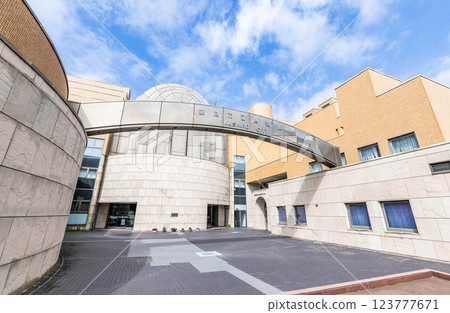 Kushiro City Museum on a sunny day in Kushiro, Hokkaido 123777671