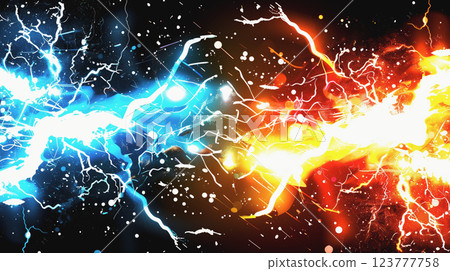 "Comparative red and blue energy background" 123777758