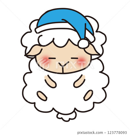 Sleeping red-cheeked sheep 123778093