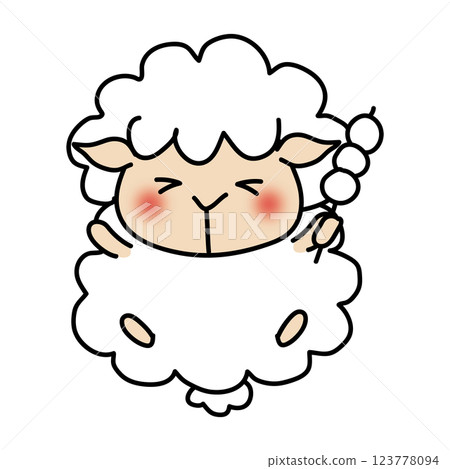 Sheep holding a dumpling Sheep holding a dumpling 123778094