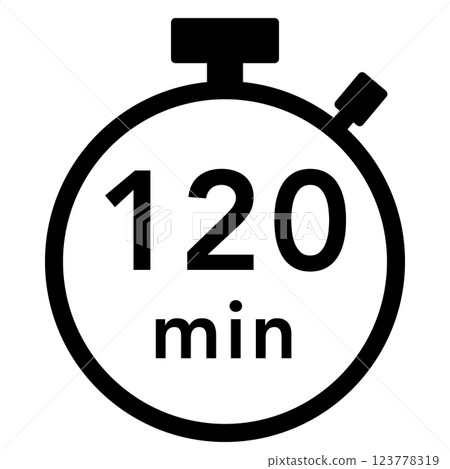 120 minutes stopwatch icon 120 minutes stopwatch icon 123778319