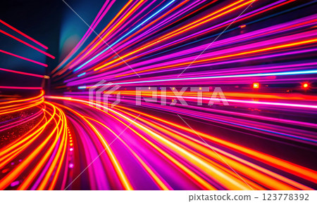 The blurred trail of headlights: visualizing speed and energy 123778392