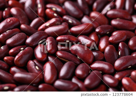Red kidney beans background, Food ingredient 123778604