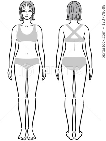 女人的整個身體,正面和背面視圖集 女人的整個身體,正面和背面視圖集 123778688