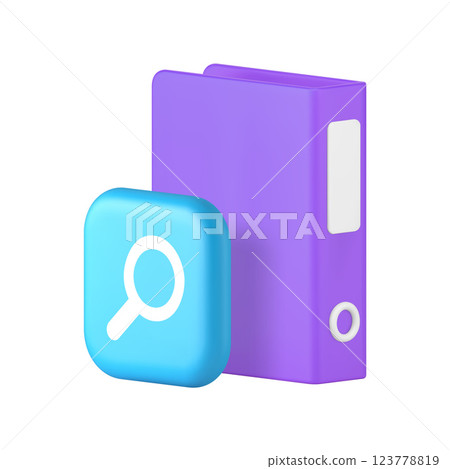 Document archive research file folder examining analysis 3d icon realistic vector illustration Document archive research file folder examining analysis 3d icon realistic vector illustration 123778819