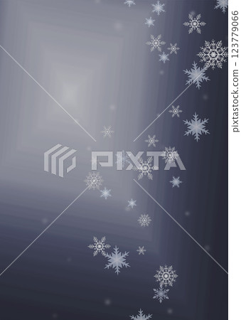 Snowflakes and falling snow background illustration material Navy tone Copy space available 123779066