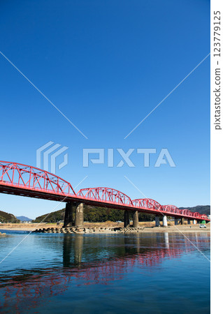 Shimanto River Red Railway Bridge 123779125