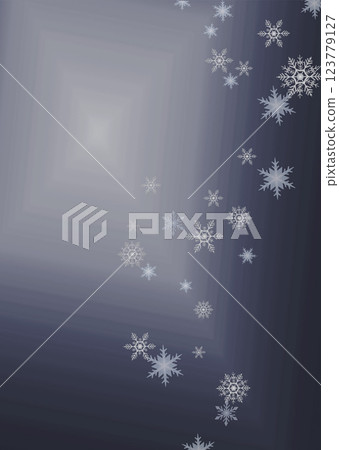 Snowflakes and falling snow on a navy blue background illustration material Navy tone Copy space available 123779127