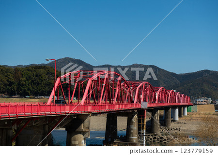 The symbol of Shimanto City: Akabashi Bridge 123779159