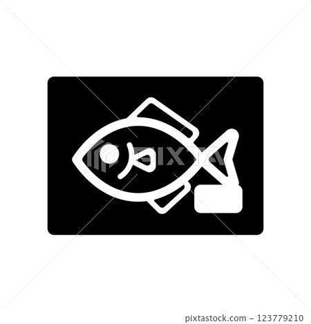 Icon illustration of fish in a tray 123779210