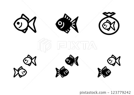 金魚圖示插圖集 金魚圖示插圖集 123779242