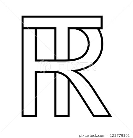 Logo sign tr rt icon, double letters logotype t r 123779301