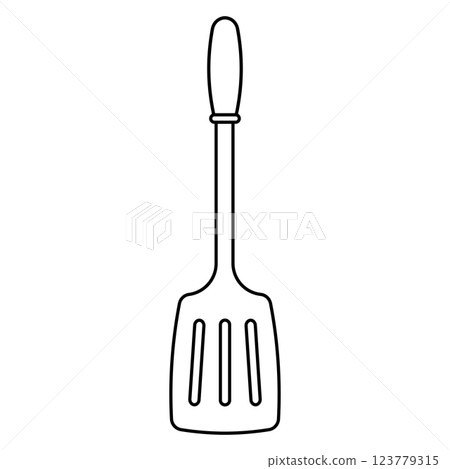 Gourmet Slotted Spatula Masterpiece in Black Line Art Gourmet Slotted Spatula Masterpiece in Black Line Art 123779315