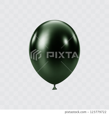 Black 3D realistic balloon. Patricks day luxury festive decor. 123779722