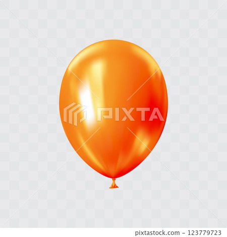 Orange 3D realistic balloon. Patricks day luxury festive decor. Orange 3D realistic balloon. Patricks day luxury festive decor. 123779723