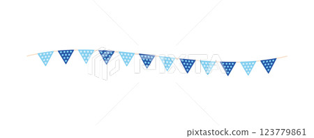 Material - Blue Garland 2025-3 Vector 123779861