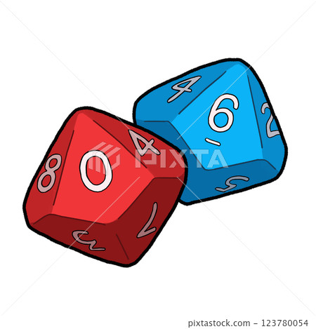 兩個十面體骰的圖示 123780054