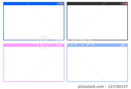 PC window frame 4 color set vector material PC window frame 4 color set vector material 123780147