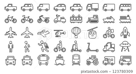 Vehicle icon set 123780309