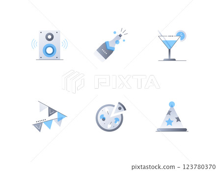 Celebrate a happy holiday - flat design style icons set Celebrate a happy holiday - flat design style icons set 123780370