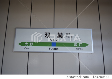 Futaba Station Station Sign 123780382