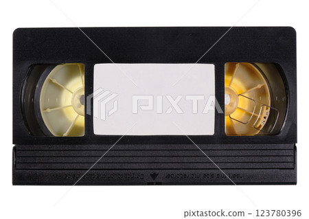VHS video tape isolated on white background VHS video tape isolated on white background 123780396