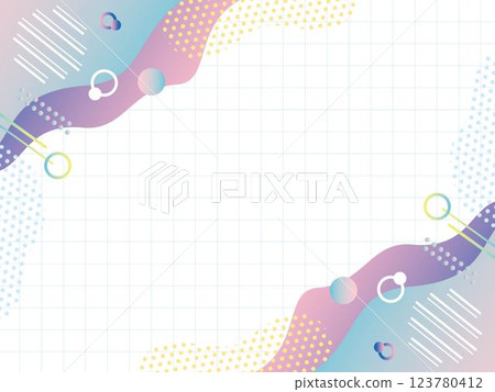 Stylish geometric pattern and graph paper background frame, fluid, size ratio 3:4 123780412