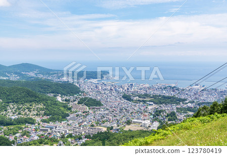 Otaru, Hokkaido, Summer Hokkaido, Popular tourist destination, Otaru cityscape as seen from Otaru Tenguyama First Observation Deck 123780419