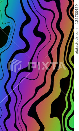 Groovy Iridescent Wave Pattern in Rainbow Hues for 70s, Y2K Aesthetic 123780429