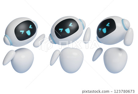 Happy AI Robot Character 3D Graphics Happy AI Robot Character 3D Graphics 123780673