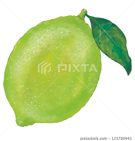 一個早熟檸檬的葉子的現實例證 123780942