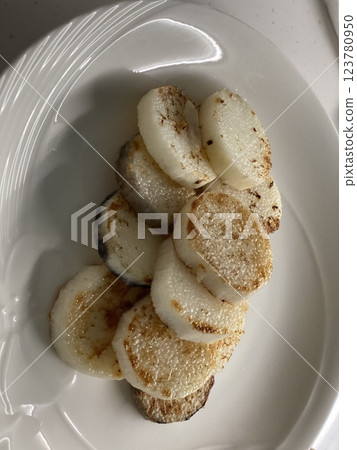 "Fried Moo (Radish) Pancake: A Crispy Korean Delight" 123780950