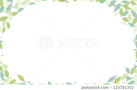 綠葉手繪框架_橫向 123781352