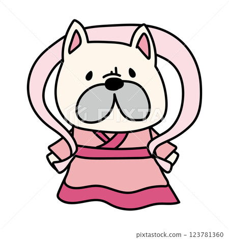 扮成織姬的法國鬥牛犬 123781360