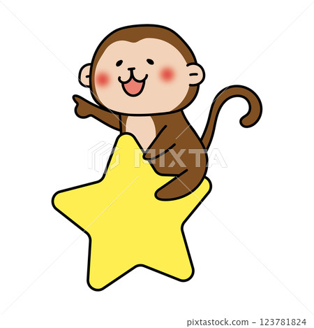 A monkey riding on a big star 123781824