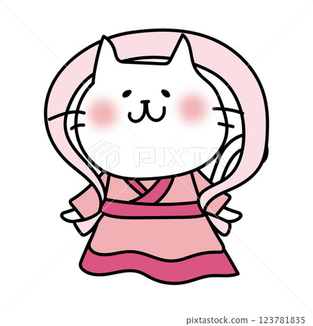 一隻扮成織姬的白貓 123781835