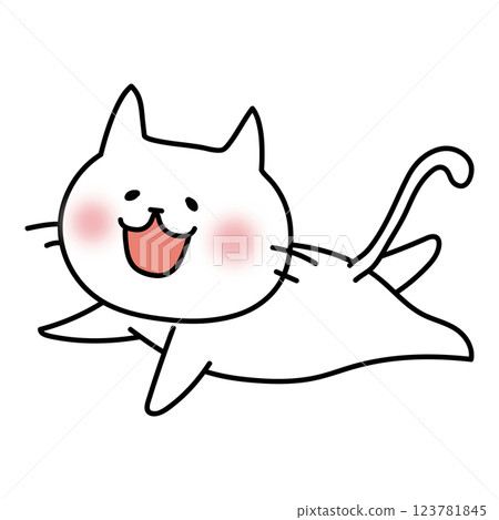 白貓在天空飛翔 白貓在天空飛翔 123781845